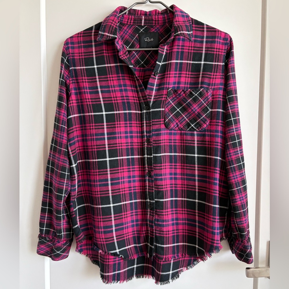 Rails Fuchsia and Black Plaid Shirt